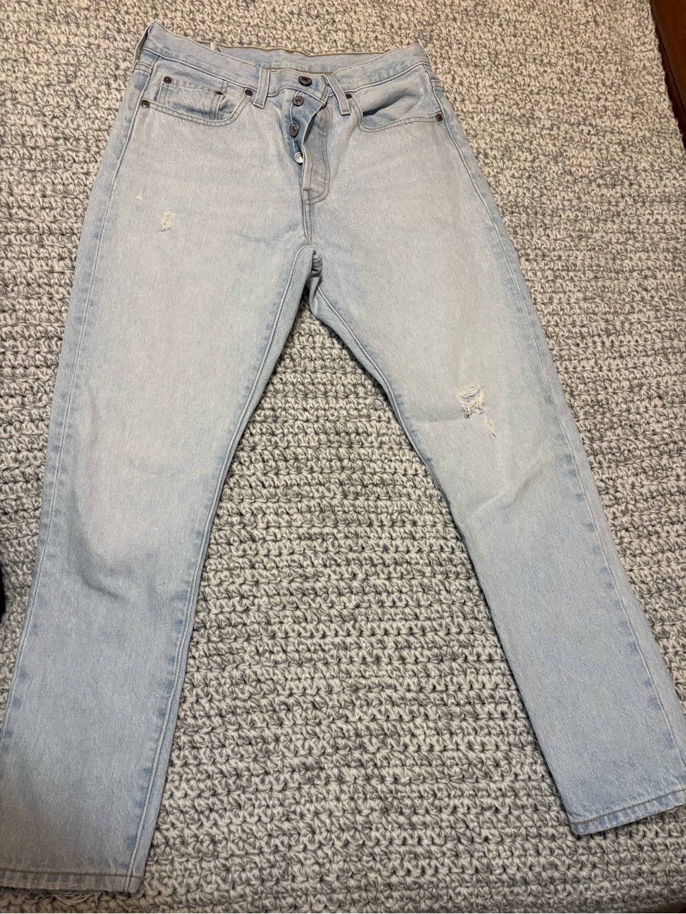 Levi's 501 Light Blue Ankle Crop Jeans